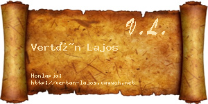 Vertán Lajos névjegykártya